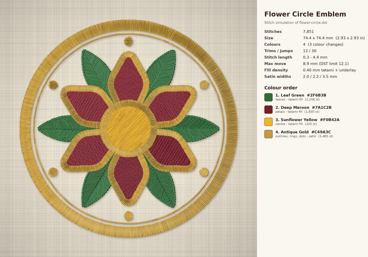 Flower circle emblem