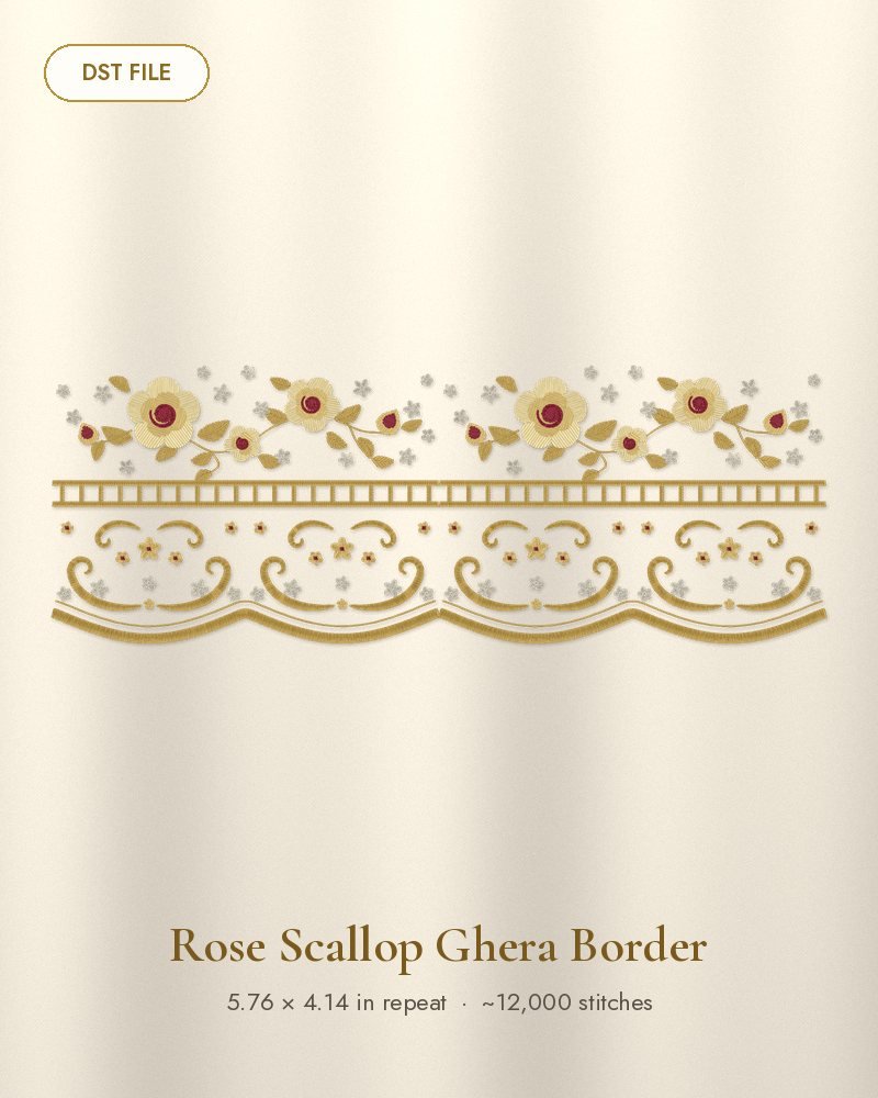 Rose Scallop Ghera Border – DST Design