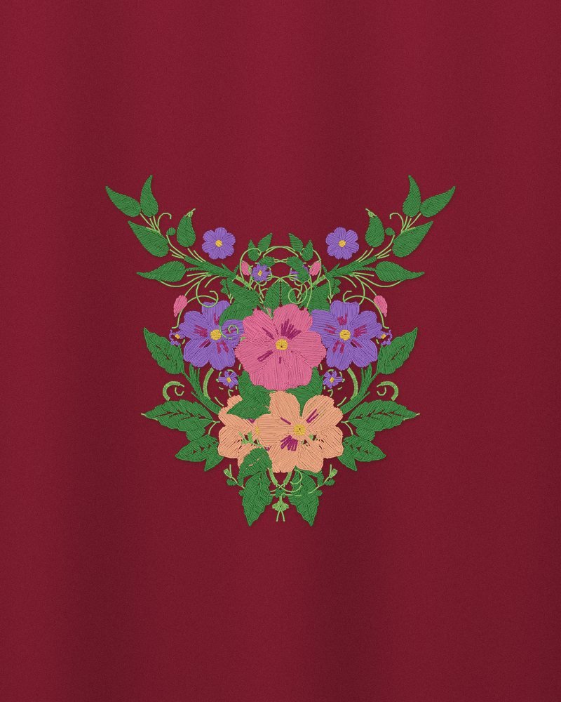 Embroidery design preview on fabric