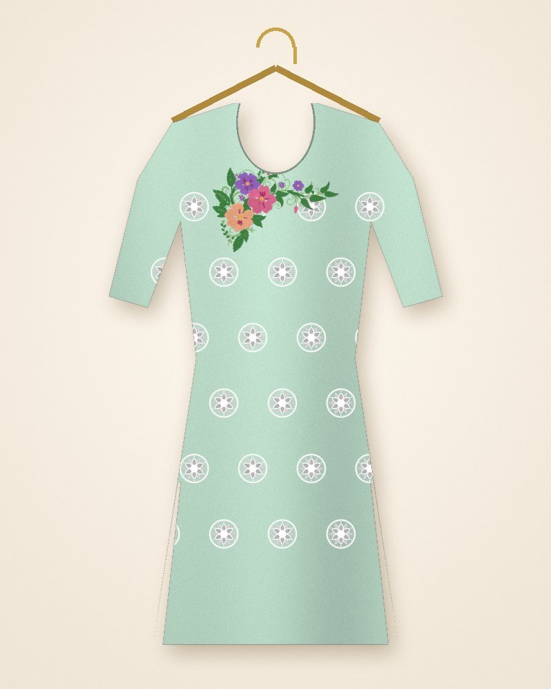 Mint Floral Straight Suit